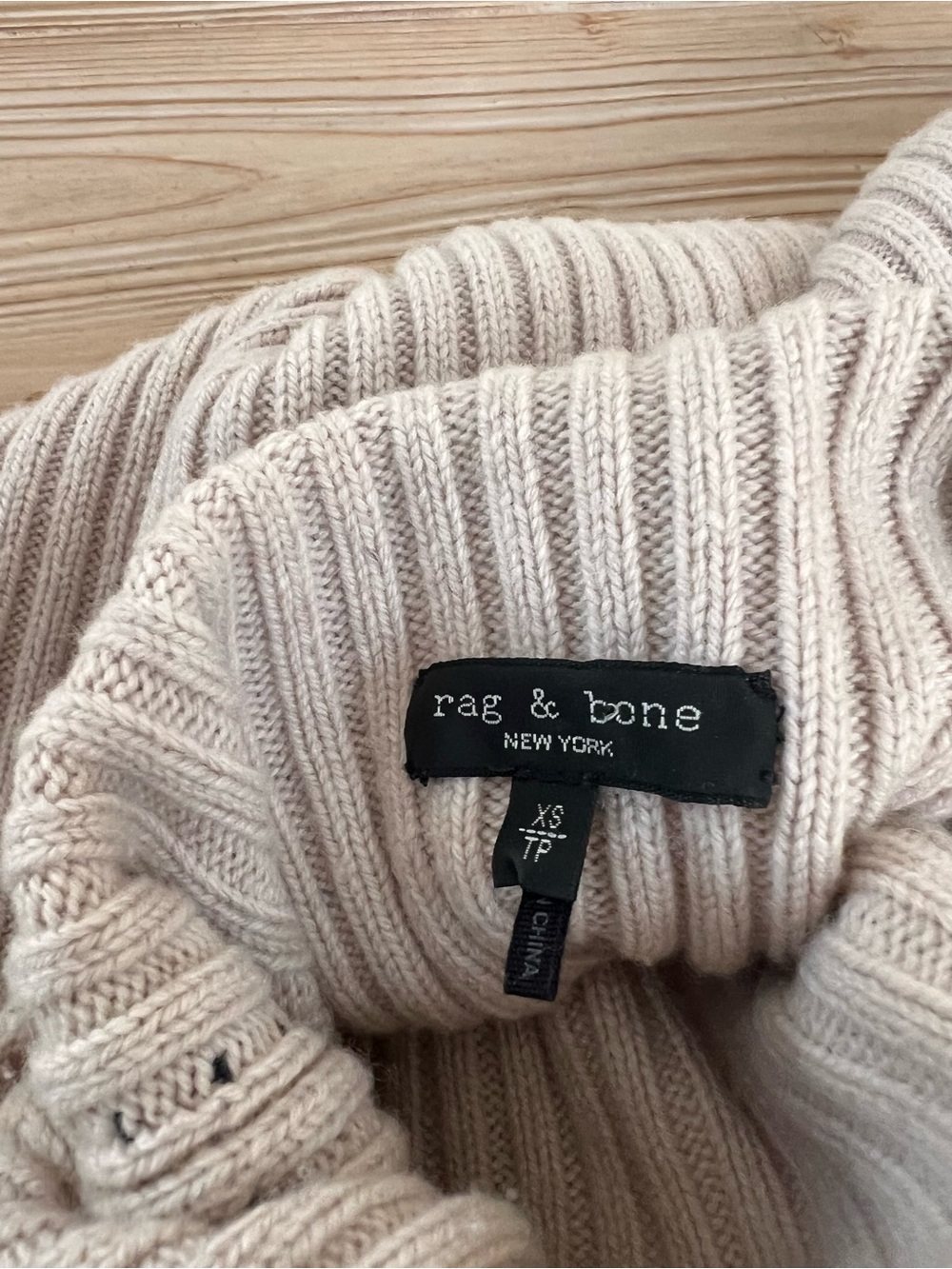 Rag & Bone Ingrid Wool Turtleneck Sweater XS Oversized Whipstitch - Picture 5 of 10